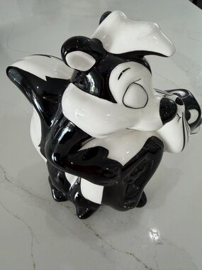 Pepe Le Pew Black & White Ceramic Skunk Piggy Bank